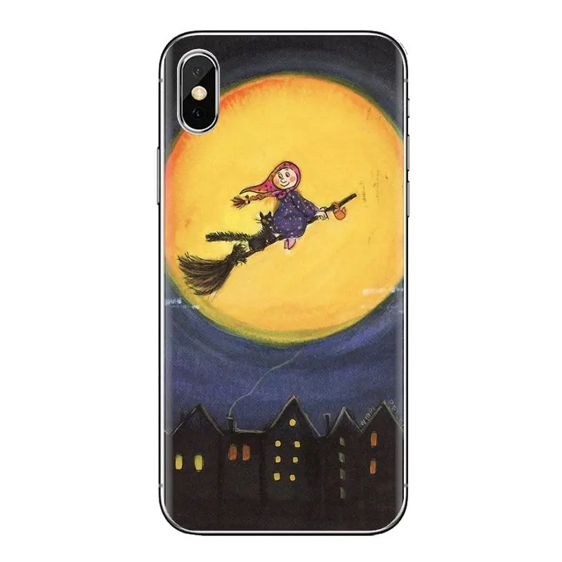 Силиконовый чехол на Хэллоуин летящая ведьма метла луна для Xiao mi 4 5 5s 6 A1 A2 5X6X8 9 Lite SE