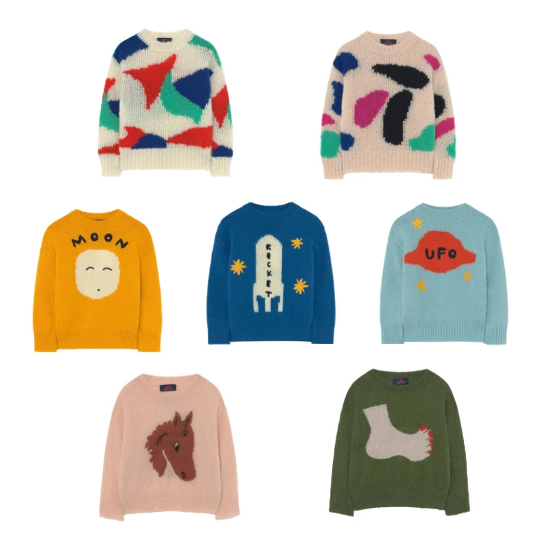 Пуловер детский трикотажный с мультяшным рисунком на осень/зиму | Мать и ребенок