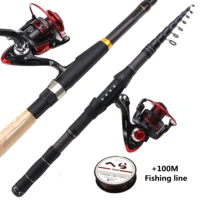 1 8m 3 0m multifunction telescopic fishing rod and spinning reels set carbon portable spinning rod lure line fishing tackle