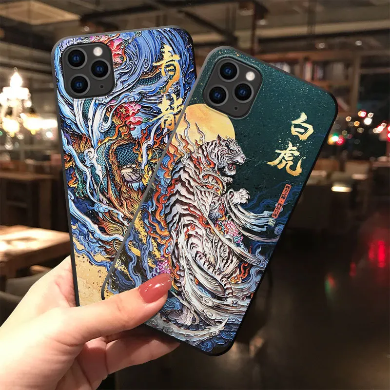 Милый мультяшный 3D чехол для телефона с тиснением iPhone X XS XR 11 Pro Max мягкая задняя