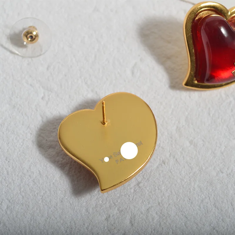 

Love red seep through gem earrings earrings Red love earrings