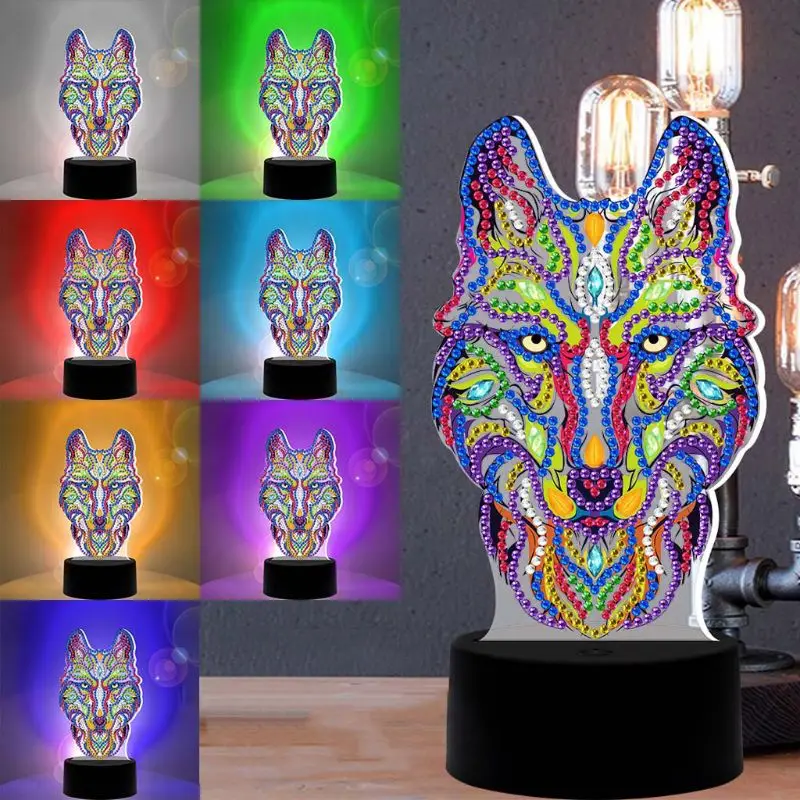 Новая лампа DIY LED Алмазный Ночной светильник Мультяшные животные специальная