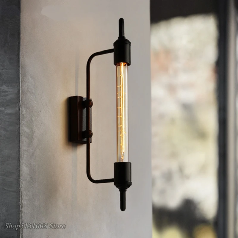 

American retro industrial steam tube wall lamp vintage creative bedroom aisle corridor wall light iron sconce loft light fixture