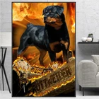 Алмазная живопись Ротвейлер, полная выкладкакруглая вышивка с собаками, животными, алмазная вышивка крестиком, 5D сделай сам, картина для домашнего декора