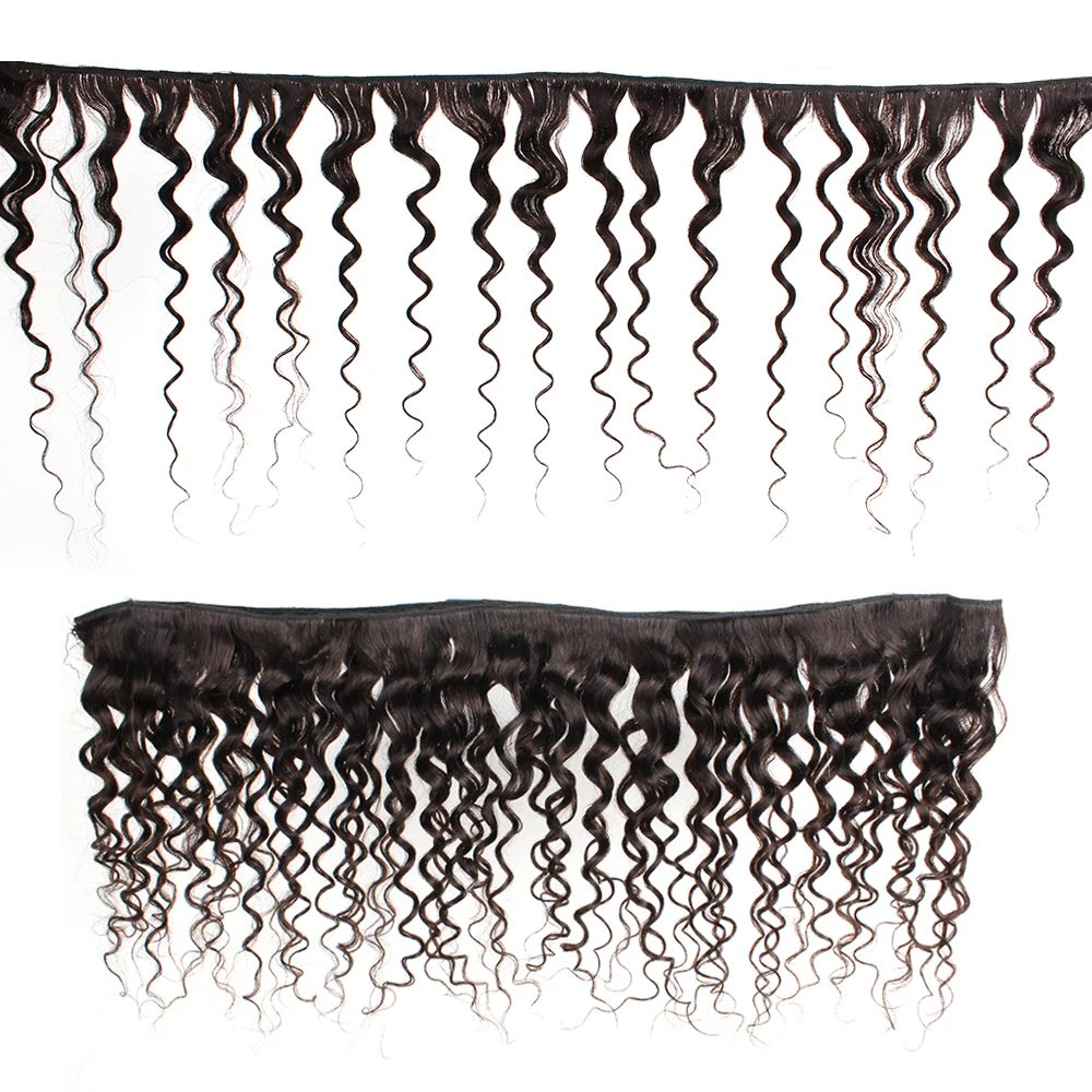 BOBBI перуанский волос глубокая волна пряди с фронтальной человеческие волосы уха