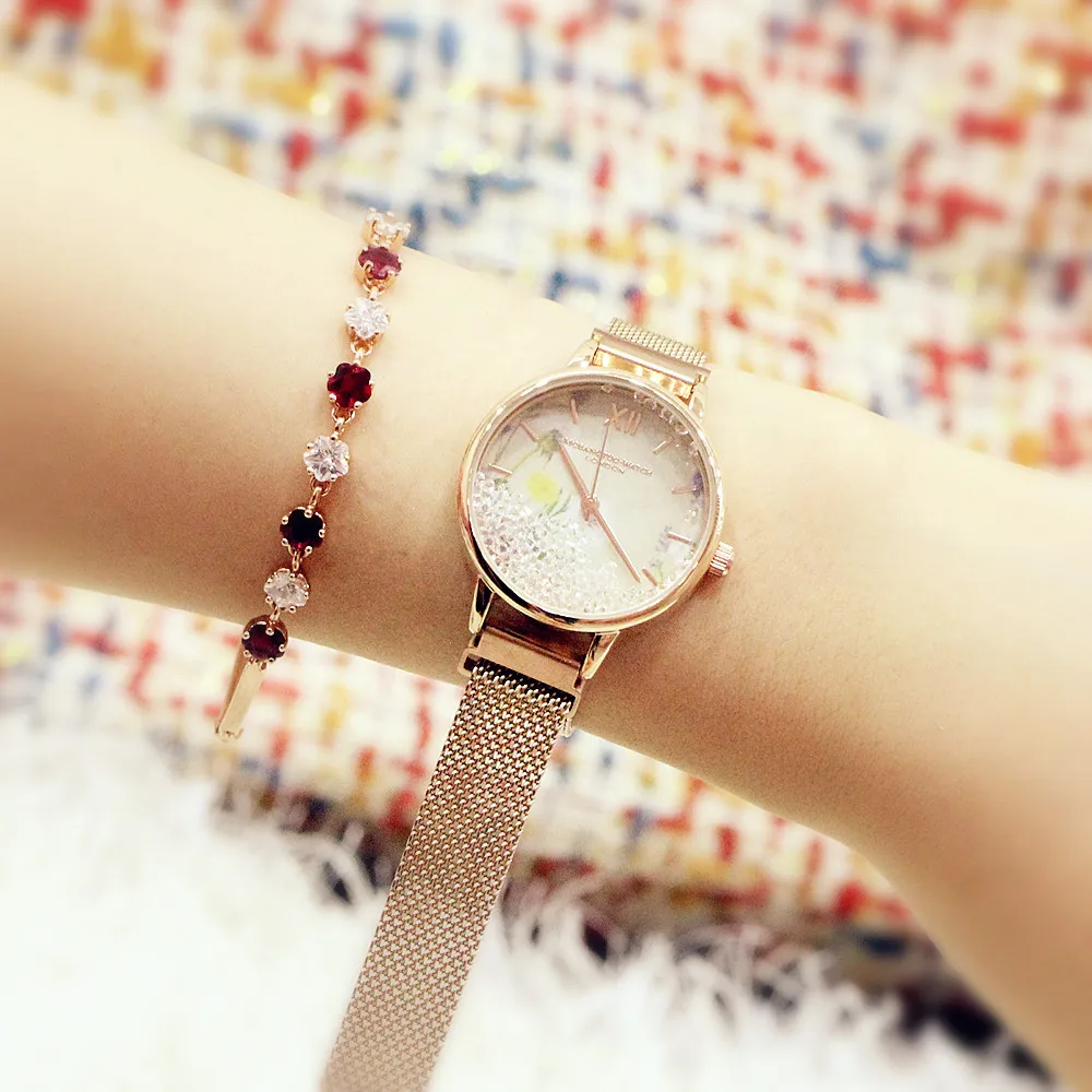 

2020 Watches Women Luxury Crystal Quartz Wristwatch Woman Waterproof Magnetic Mesh Wrist Watch Women Elegant Female Clock Ladie