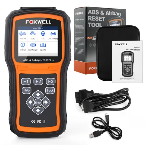 Автомобильный сканер Foxwell NT630 Plus OBD2, считыватель кодов, тормоз, кровотечение, ABS, подушка безопасности, SRS, сброс данных о повреждении, OBDII, автомобильный диагностический инструмент