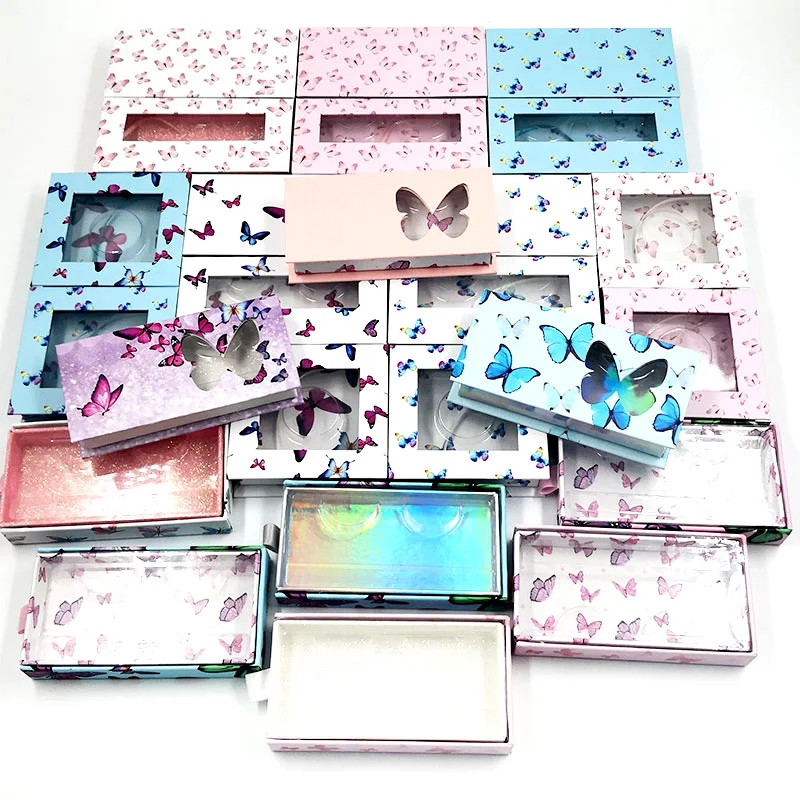 100 шт. ресницы бабочки посылка норковые коробка с бесплатной Экспресс доставкой