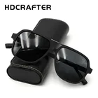 HDCRAFTER черные солнцезащитные очки древесины поляризованных солнцезащитных очков Для мужчин очки Для мужчин UV400 защита очки деревянный пилот