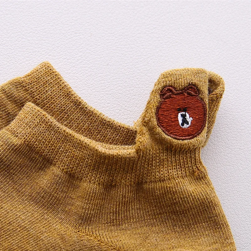 Женские носки Kawaii с вышивкой забавные счастливые модные розовые до щиколотки