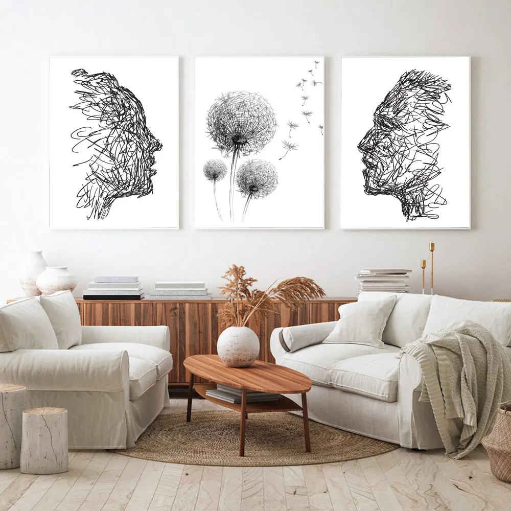 Настенная картина HD с абстрактными линиями модульные картины в скандинавском