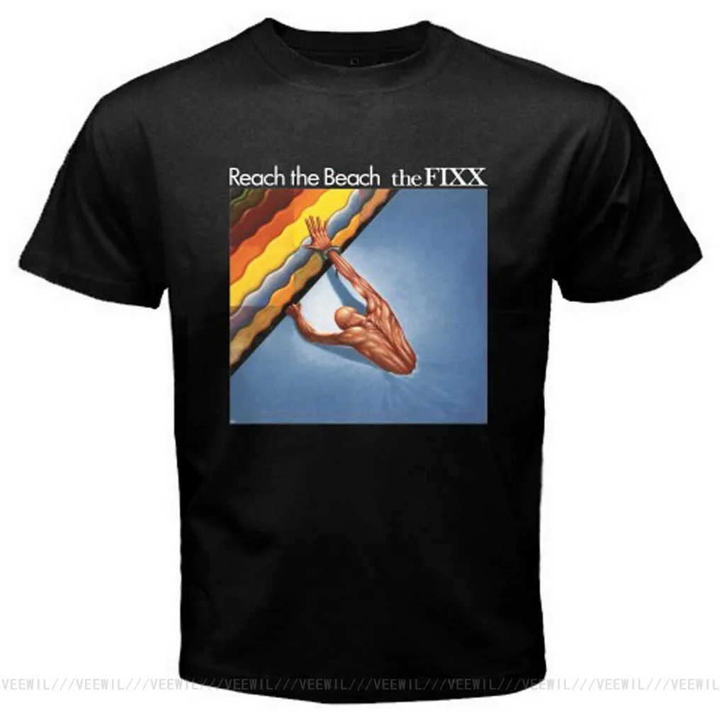 

New The Fixx Reach The Beach English Rock Band Men's Black T-Shirt Size S To 3XL Slim Fit Plus Size TEE Shirt