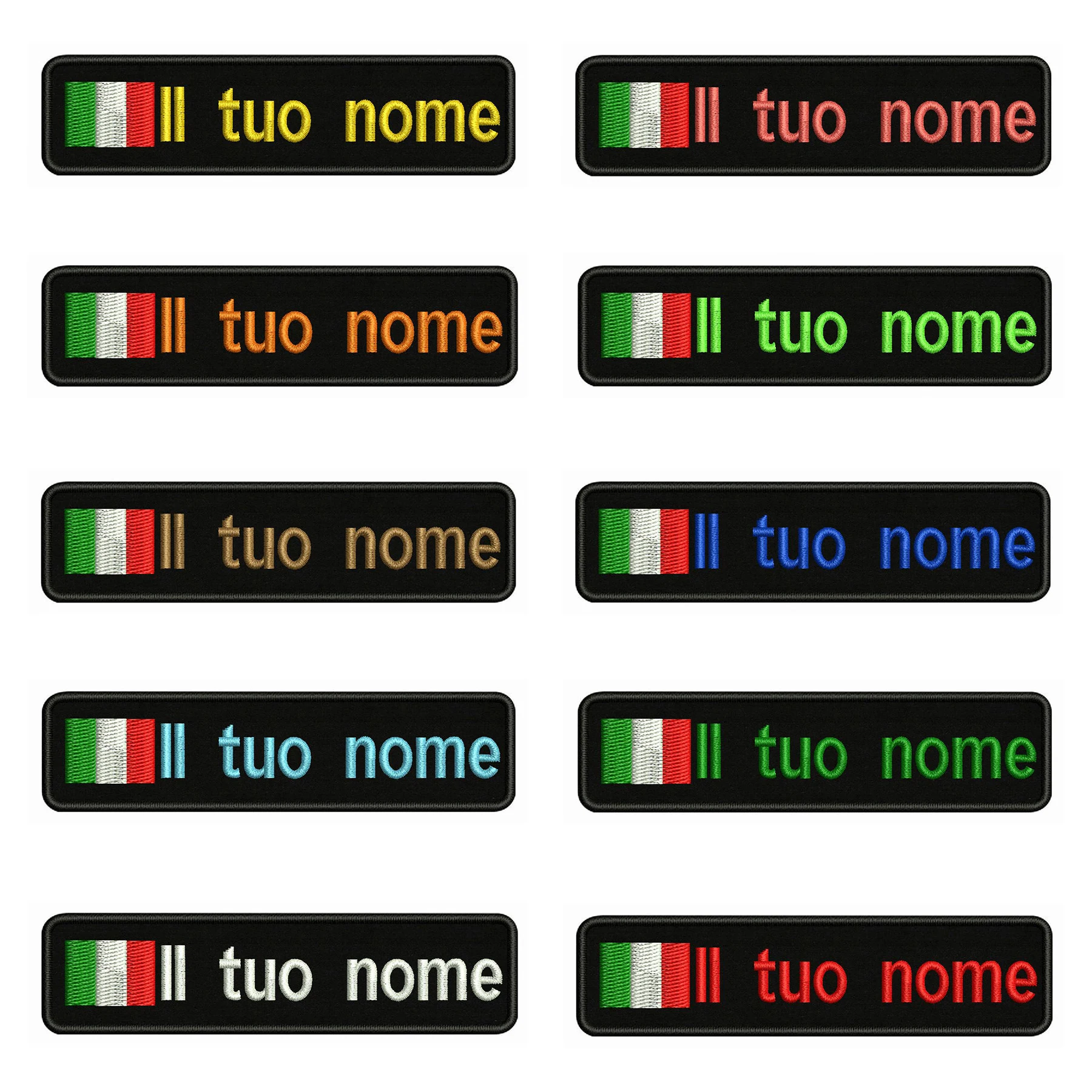 Итальянский флаг Италия 10х2 5 см вышивка под заказ имя заплатка с текстом полосы