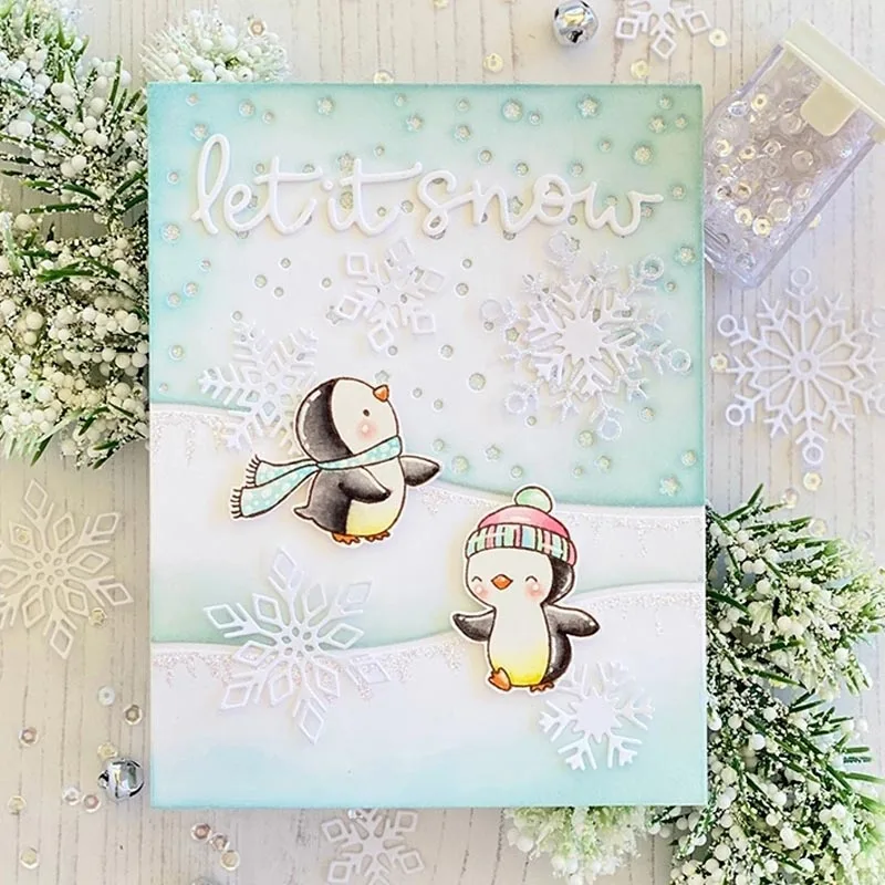 Снежные металлические Вырубные штампы для скрапбукинга и изготовления карт
