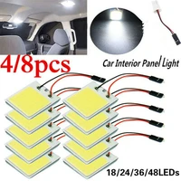 48pcs car interior accessories 18243648 smd t10 4w 12v cob car interior panel led lights bulb car dome light car panel lamp