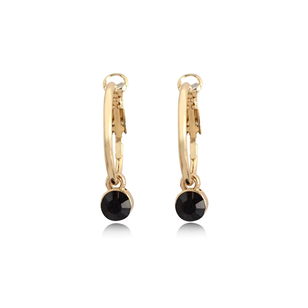 ZE28271-2BLACK Сексуальная серьга аксессуары маленькие золотистые серьги-кольца Модные 5 цветов акриловые каменные серьги - Окраска металла: ZE28271-2BLACK