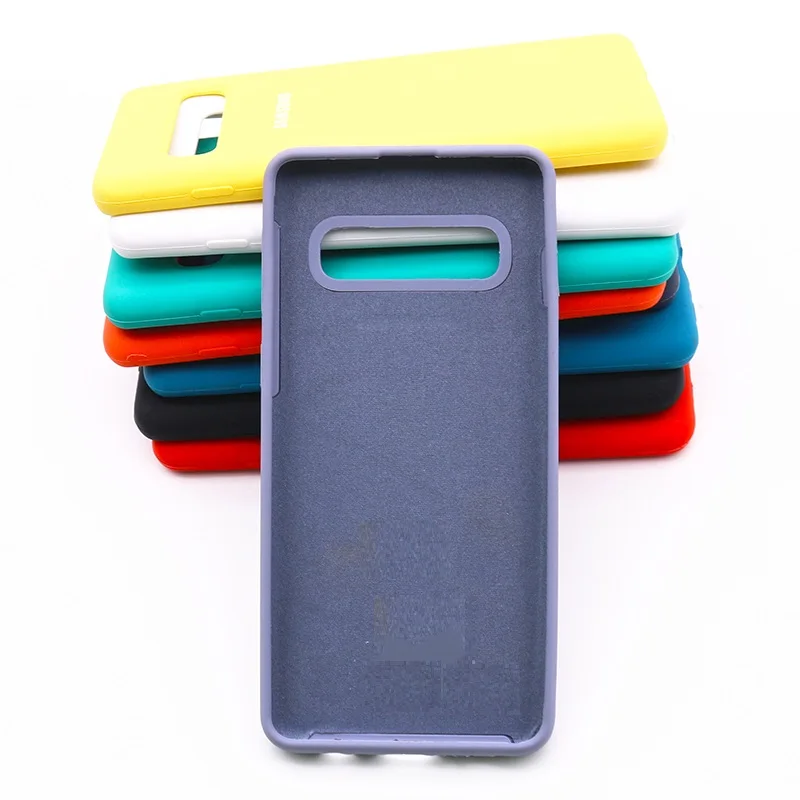 

50PCS/lot Silicone Case For Samsung Galaxy S10 S9 S8 S20 Silky Silicone Cover High Quality Soft-Touch Back Protective Phone case
