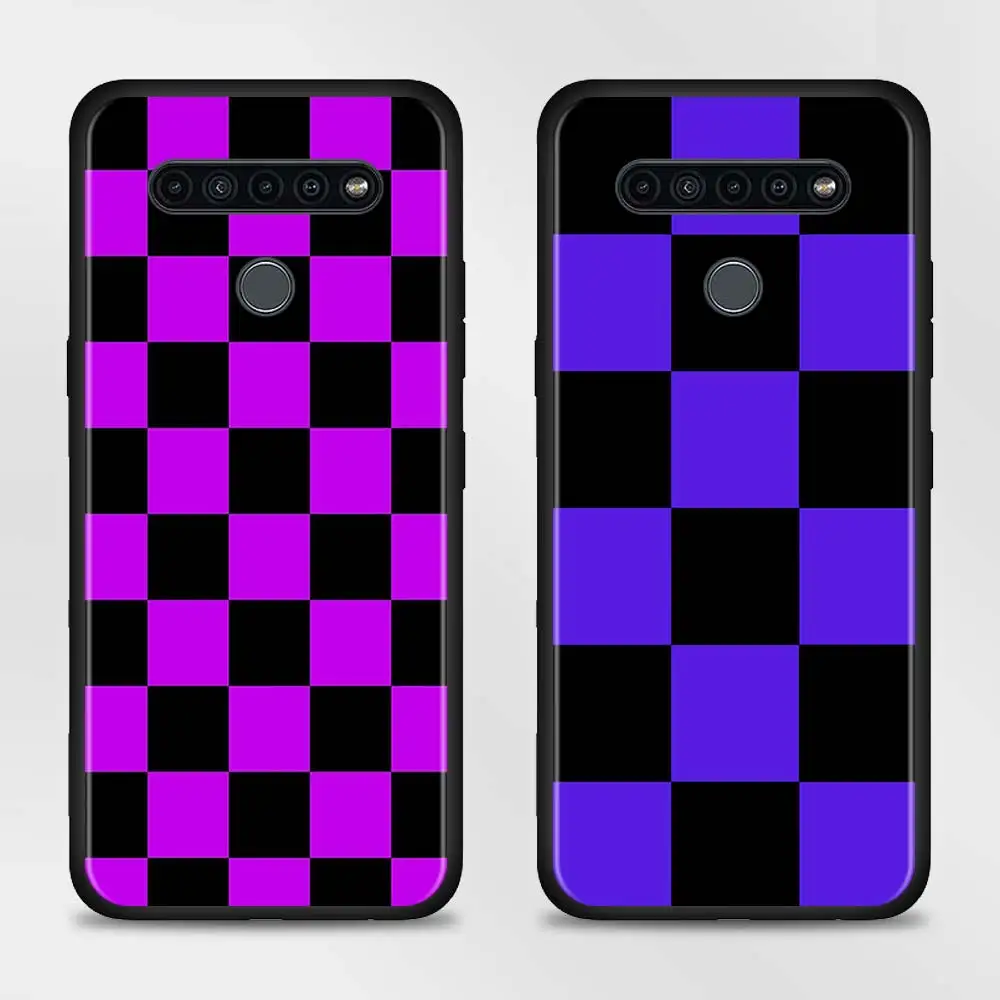 

Checkerboard Plaid Phone Case for LG K40 K40s K41s K50s K51s K71 K52 K42 K31 G6 G7 G8 ThinQ Q70 Cover Soft Black Shell