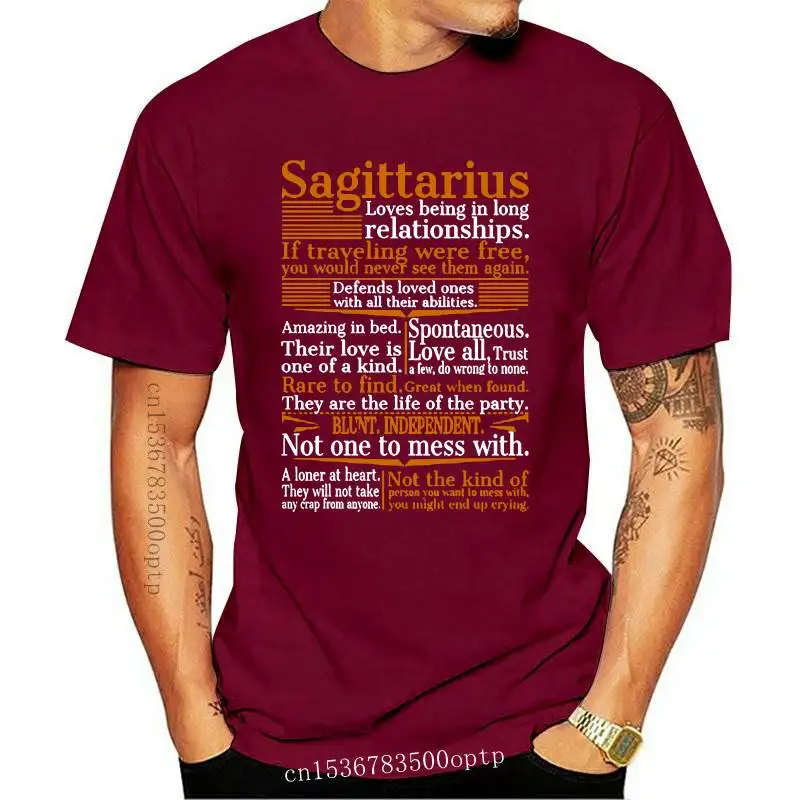 

New Brand Sagittarius Loves Being In Long Relationships T-Shirt Men Short Sleeve T-Shirt
