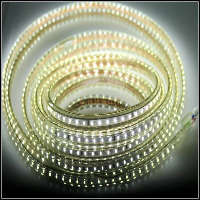 Светодиодный ленточный светильник s SMD3014 AC220V 120 светодиодный s/M водонепроницаемый IP67 наружный Декор ленточный светильник с европейской вилкой гибкий струнный светильник s