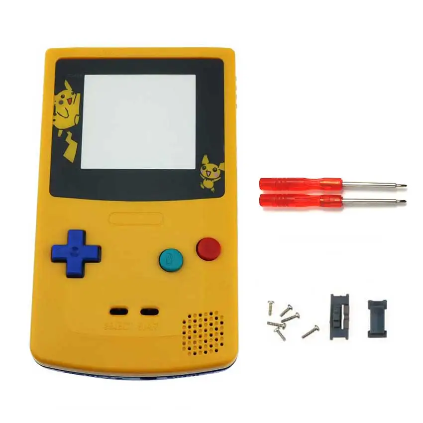 YuXi полный корпус оболочка Крышка запасная часть для nintendo для Gameboy цвет консоль GBC чехол с инструментами - Цвет: Yellow and Blue