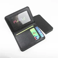 ultra thin black women men wallet soft leather credit card holder portable coin clutch bag mini purses drivers license id cover