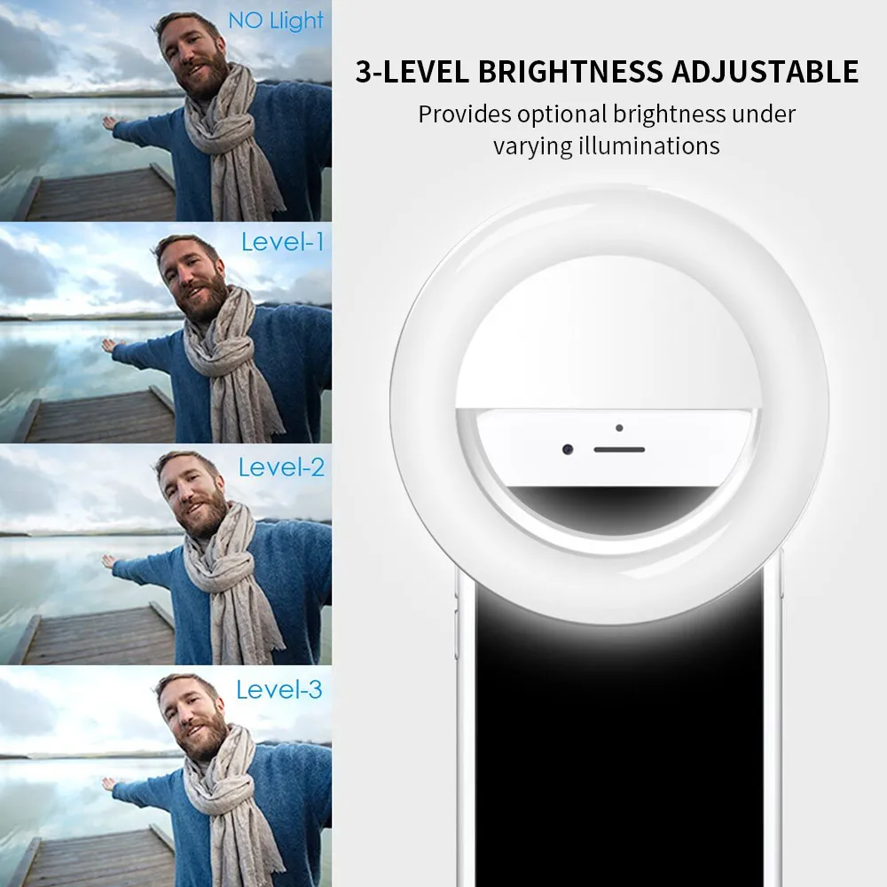 Светильник Live Selfie Ring Phone смартфон портативный USB Перезаряжаемый 360 градусов