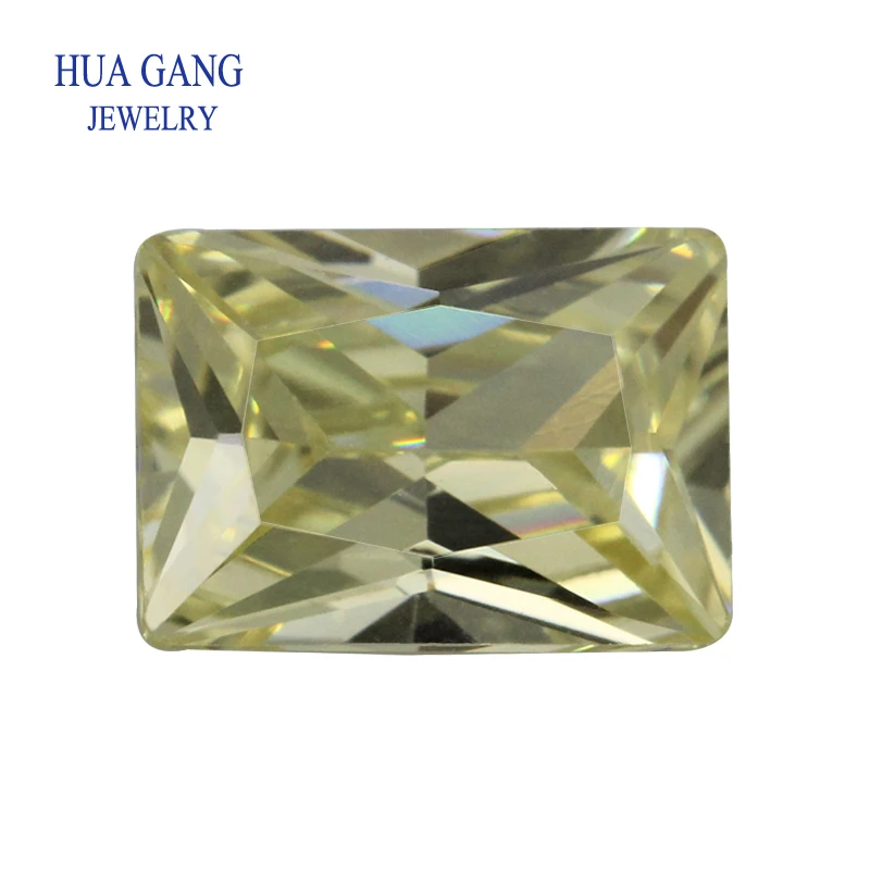 

AAAAA Lemon Rectangle Shape Cut Loose CZ Stone Synthetic Gems Cubic Zirconia For Jewelry Size 3x4~13x18mm Free Shipping