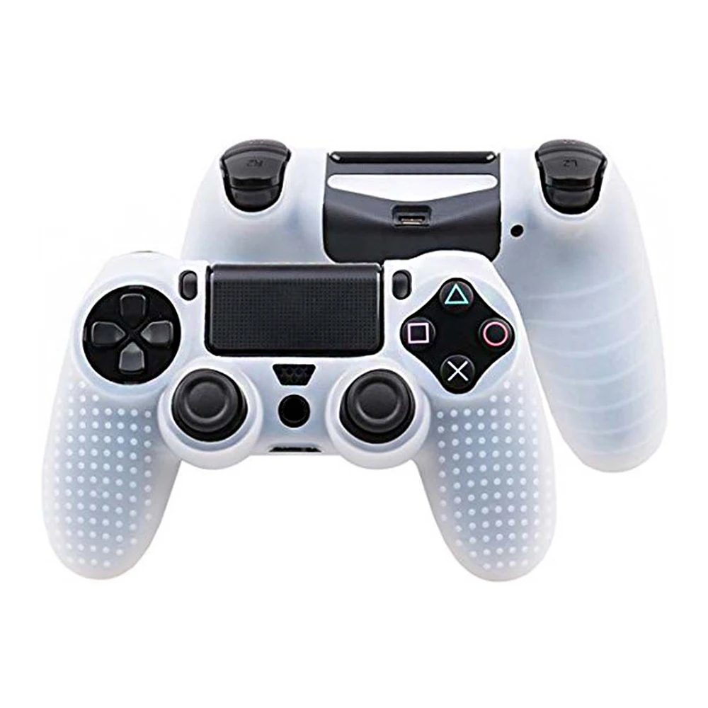 White 8 цветов Противоскользящий Силиконовый чехол для sony playstation Dualshock 4 PS4/Pro/тонкий контроллер аксессуары и ручка - Цвет: White