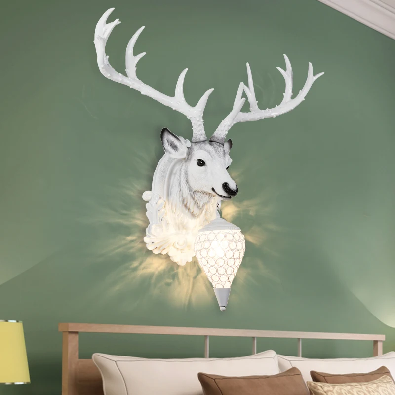 Простой современный настенный светильник с оленем лампа для гостиной спальни