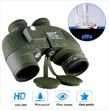 Военный охотничий HD морской бинокль boshile 10X50 зум дальномер компас телескоп окуляр водонепроницаемый азот bak4 черный