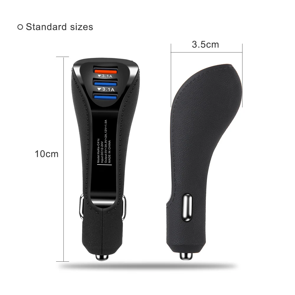 Suhach USB Car Charger Adapter 3.1A Mobile Phone Car-charger Auto Charge 3 port for iPhone Samsung | Мобильные телефоны и