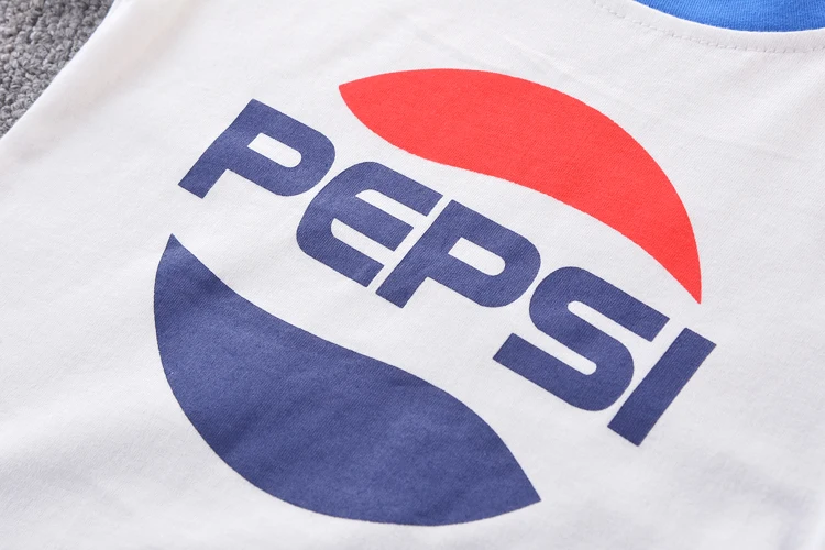 Модные летние детские хлопковые футболки Cola Короткие комплекты одежды из 2