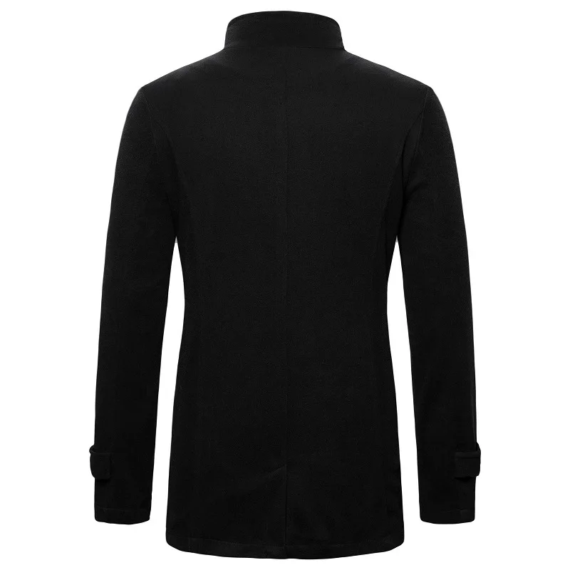 

2020spring autumn new men's woolen trench coat British slim solid color lapel mid-long casual jacket woolen overcoat windbreaker
