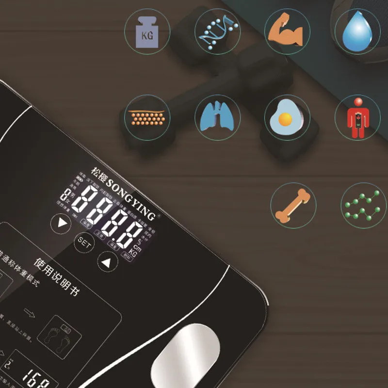 Смарт весы CE для определения жира в теле Беспроводные цифровые ванной анализатор