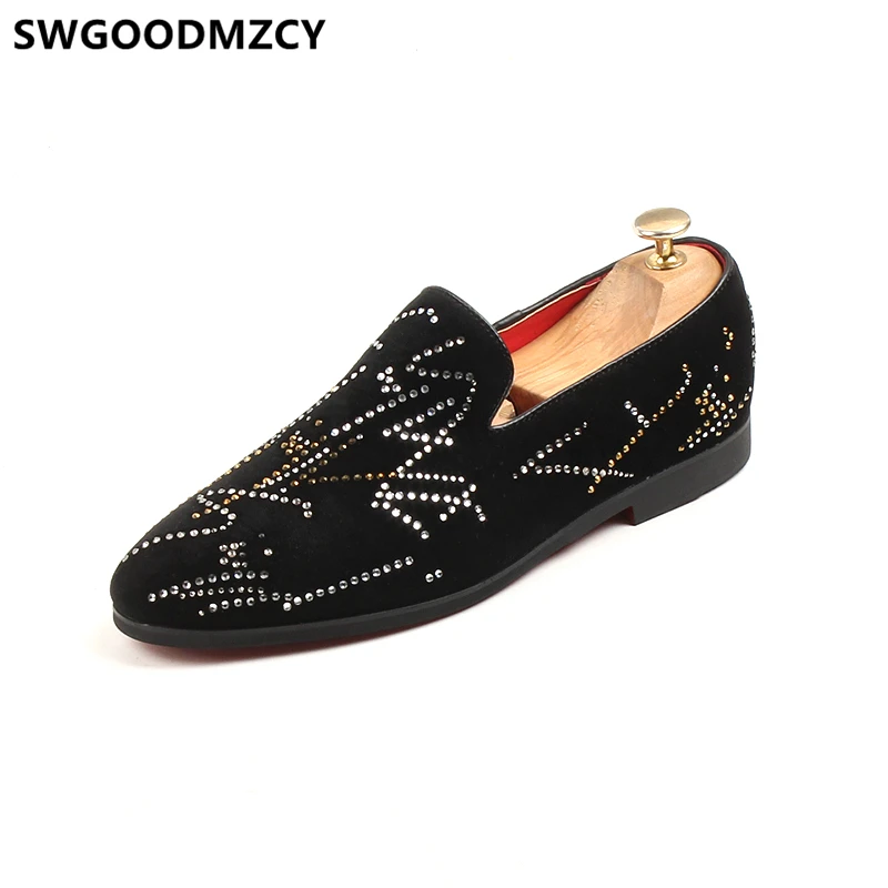 Туфли мужские классические стразы элегантная мужская обувь Формальные вечерние
