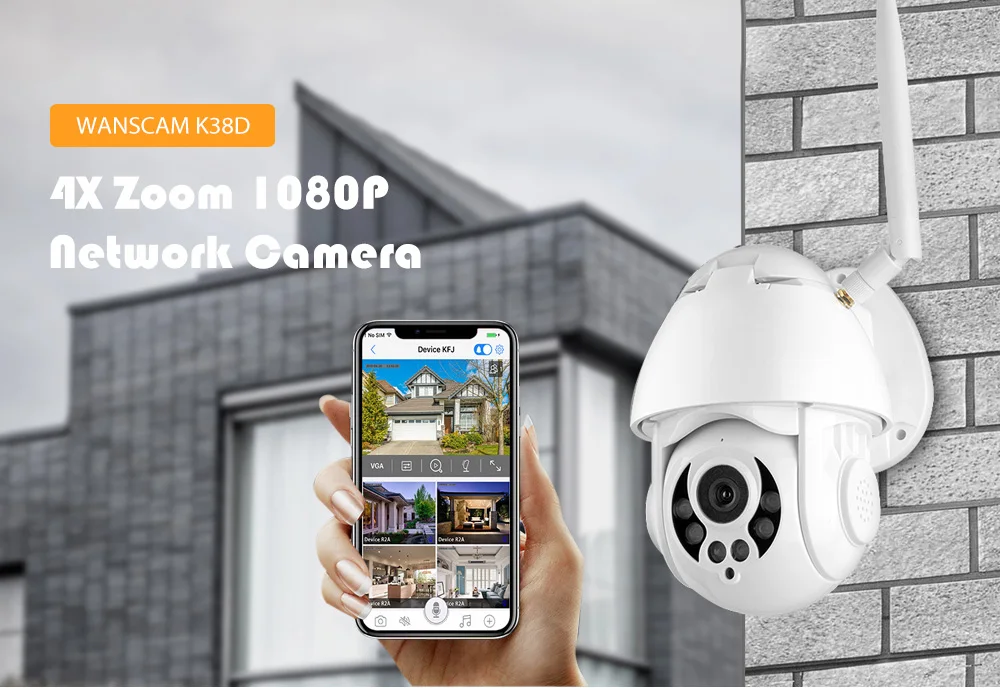 Wanscam K38D 2MP 1080P HD IP камера инфракрасного ночного видения 4x Zoom IP66 Водонепроницаемая 2,5 дюймовая шариковая CCTV уличная сетевая камера