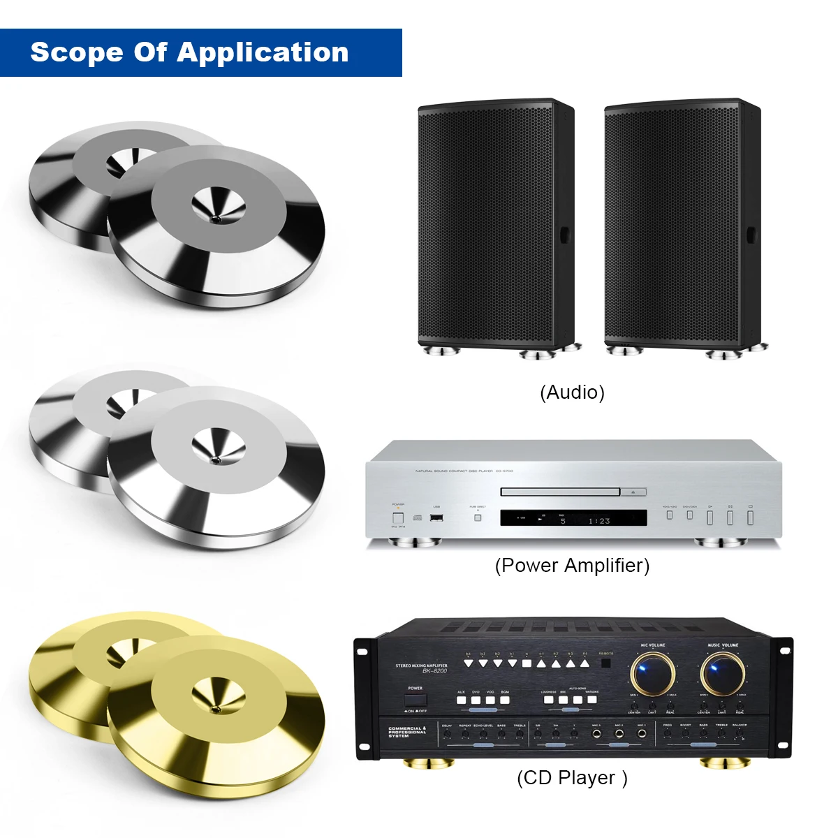 4 шт. динамик Чистая медь шипы колодки HiFi коробка изоляция пол подставка ноги