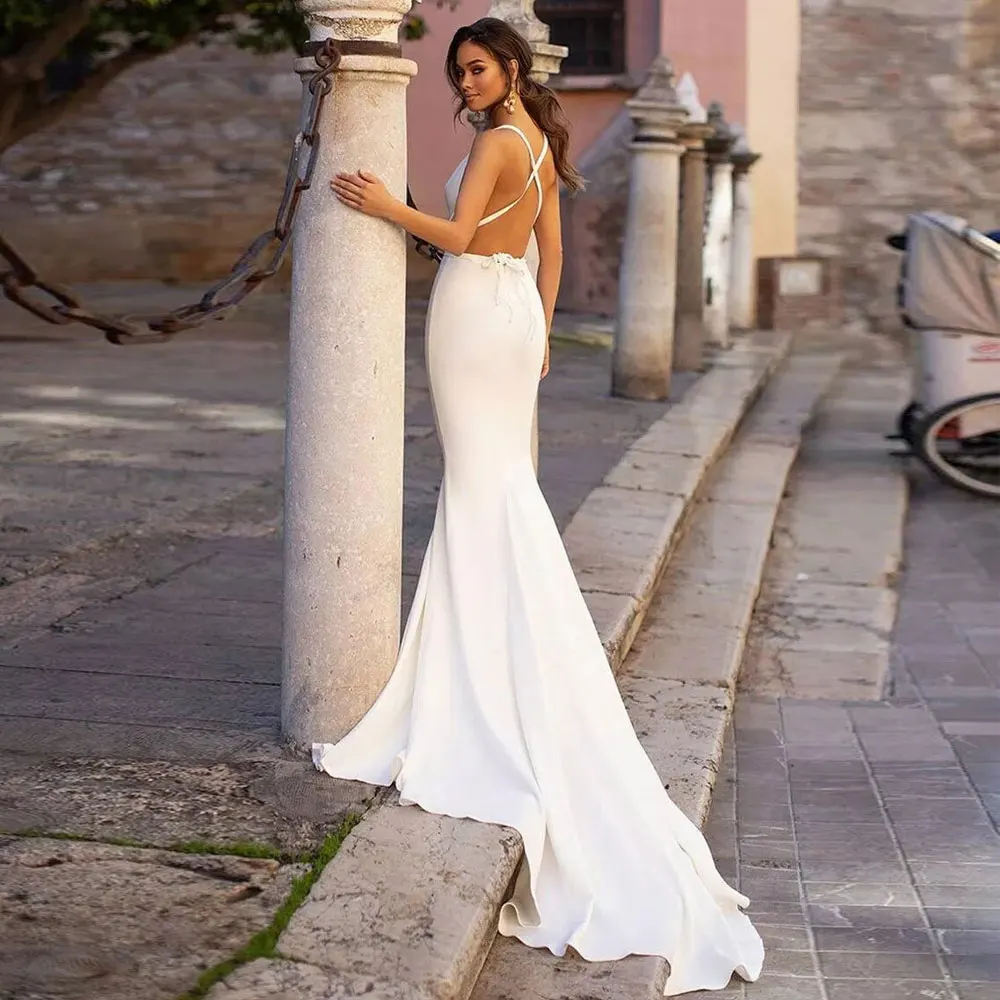 

Mermaid / Trumpet V-Neck Evening Dresses Banbage Sleeveless party Gowns Prom Dresses 2021 C ustom Made Sweep/Brush