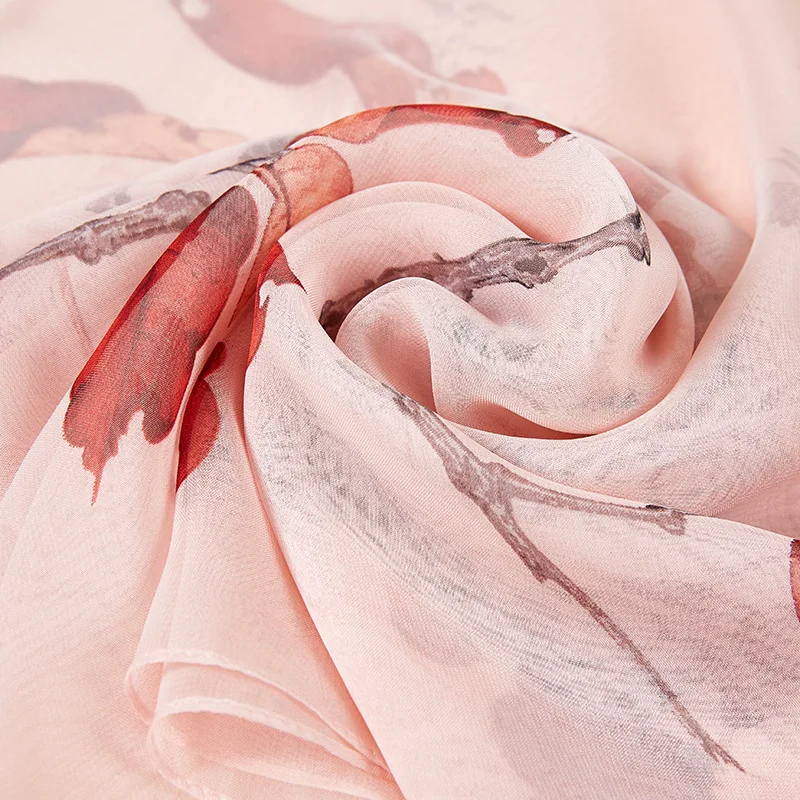 Женский шарф 55*165 см с принтом кленовых листьев| |