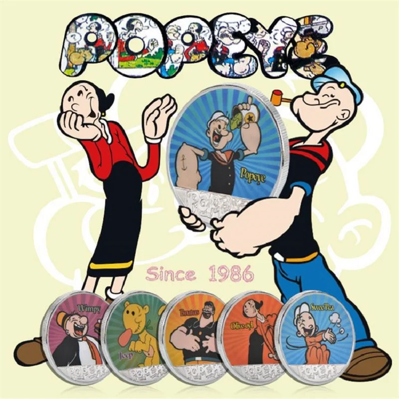 

Metal Commemorative Coin Popeye Cartoon Collection Medal Gifts Souvenir Coins