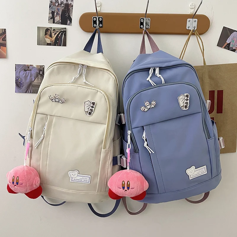 

2021 Women Preppy Style New Kawaii School Bags Student Boy Backpack For Teenage Girls Book Bags Cute Luxury Badge College Female