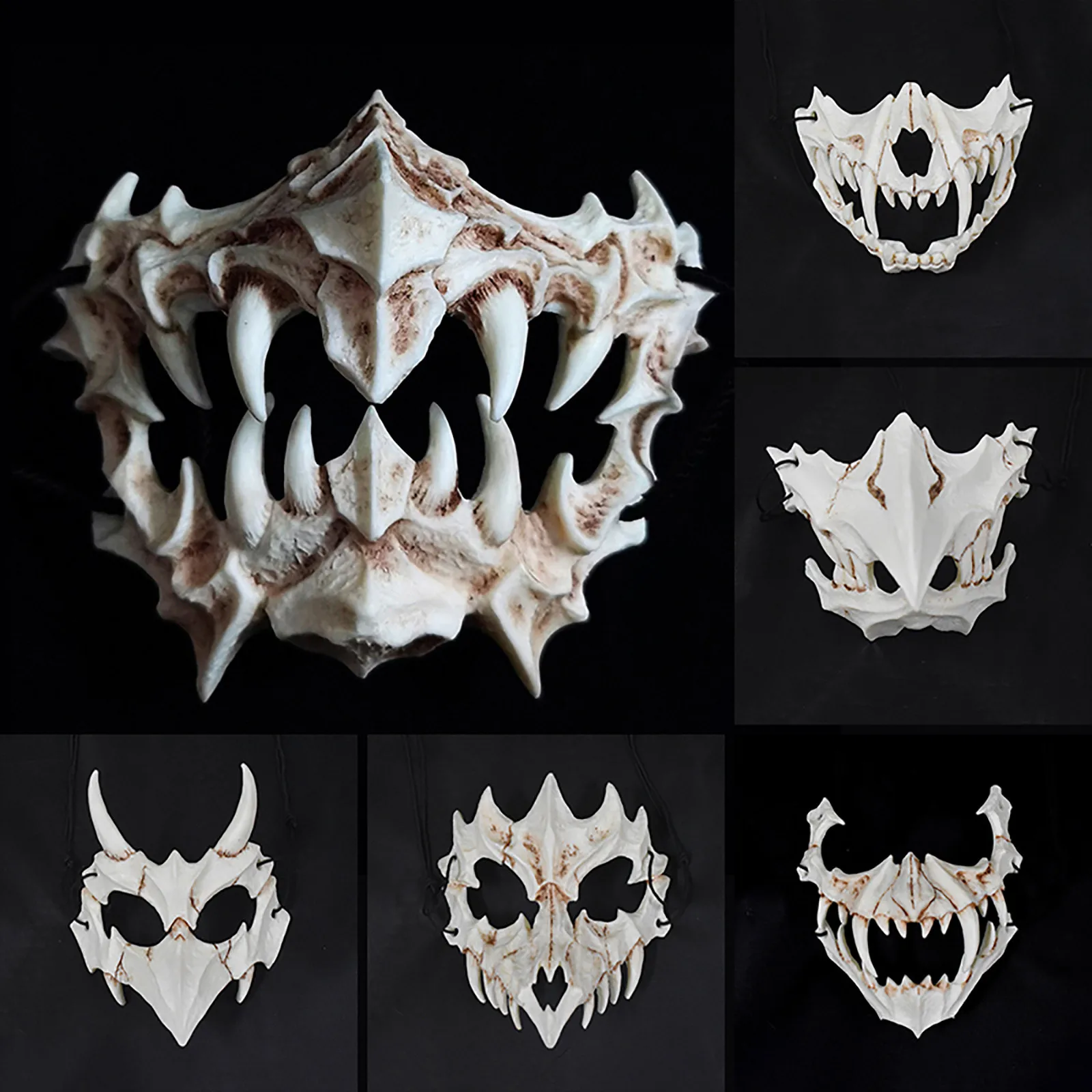 Японская Маска Бога дракона Хэллоуин полиуретановая маска Тэнгу белый череп
