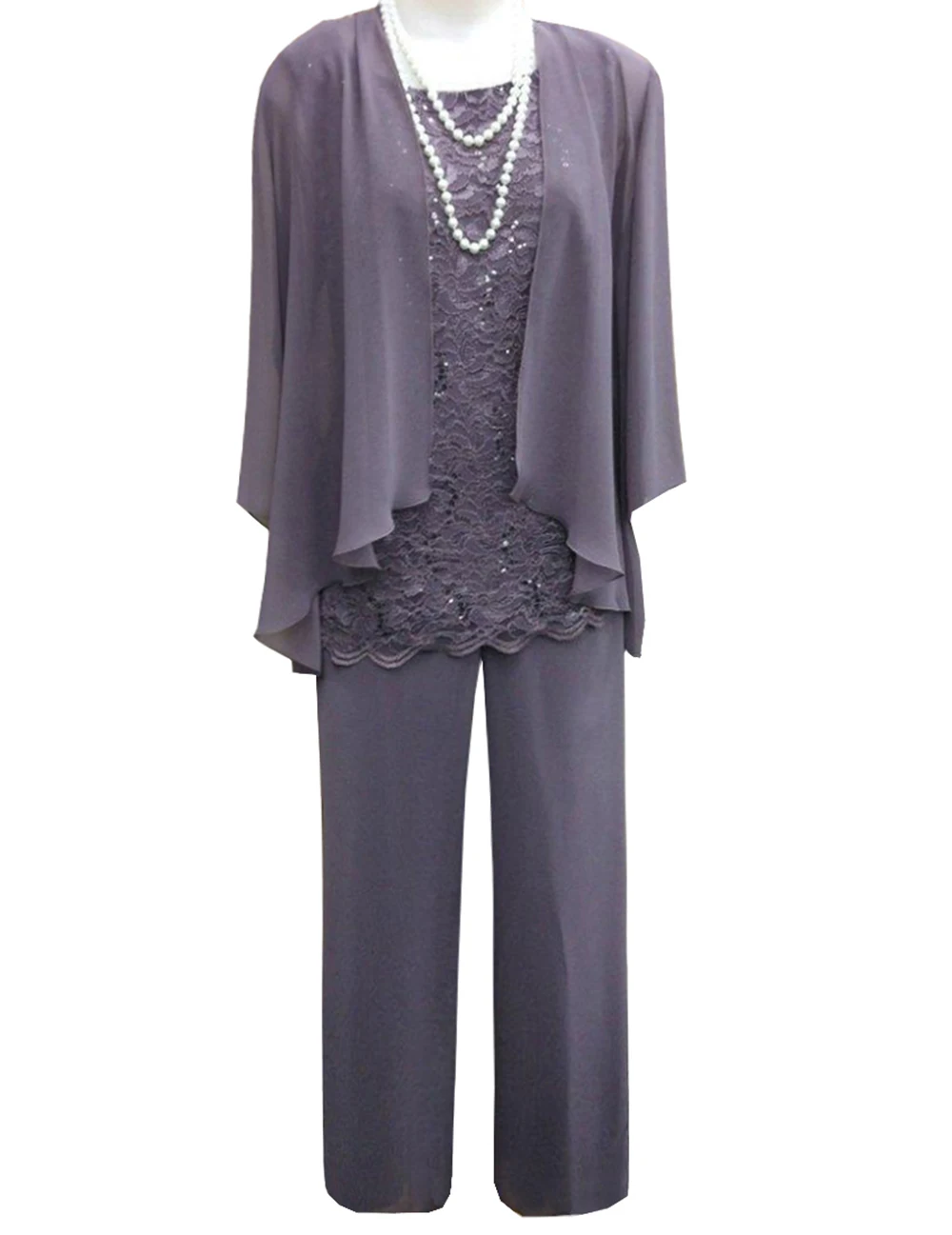 Женское кружевное шифоновое платье для матери невесты костюм из 3 предметов с