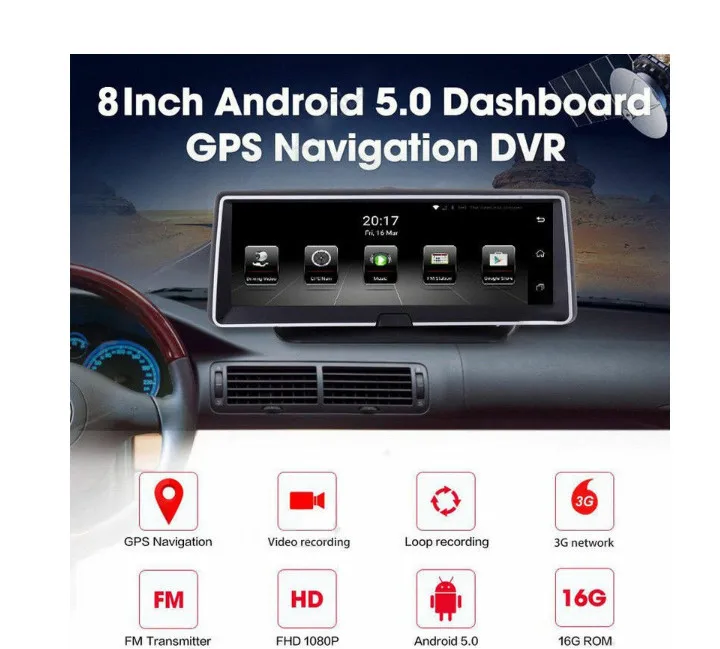 LSON 8 дюймов 3g 4GAndroid двойной объектив Автомобильный видеорегистратор gps навигатор ADAS Full HD 1080P тире камера авто видео регистратор навигация рекордер