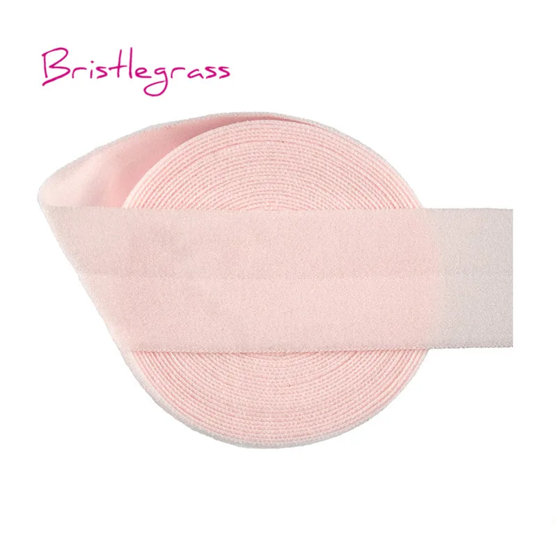 Powder Pink BRISTLEGRASS 5 Ярд " 25 мм твердые матовые не-блестящие складывающиеся эластичные враг повязка из спандекса резинки для волос платье с повязкой DIY швейная отделка - Цвет: Powder Pink