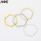 20 шт.лот 22 мм Шестигранная подвеска в форме шарма геометрические многоугольные закрытые кольца для изготовления ювелирных изделий обручи серьги аксессуары