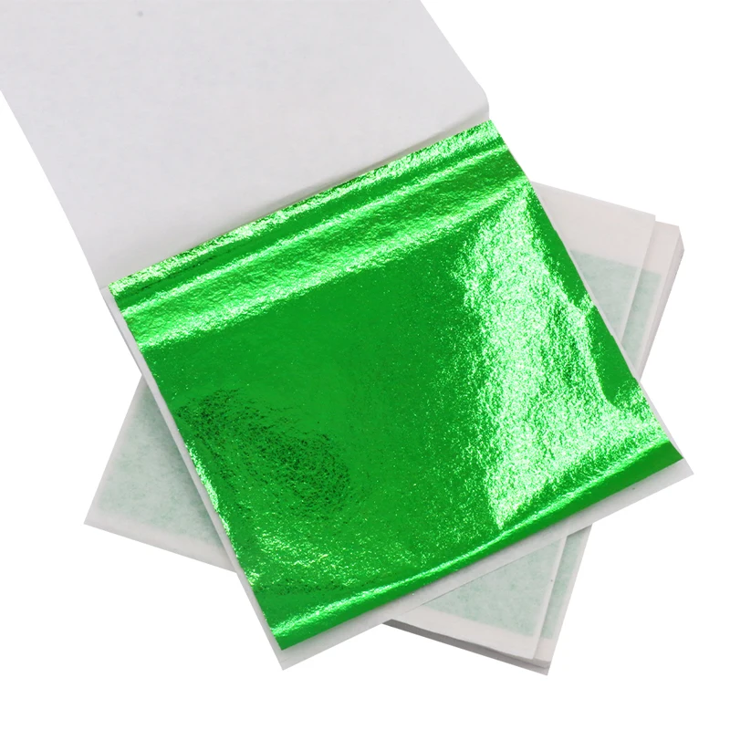 Имитация золотого листа зеленый Тайваньская фольга позолота 100 листов ногтей