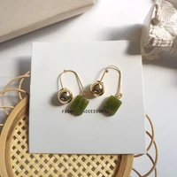 fashion jewelry ball drop dangle earrings green natural stone sweet jewelry earrings for girls women gifts