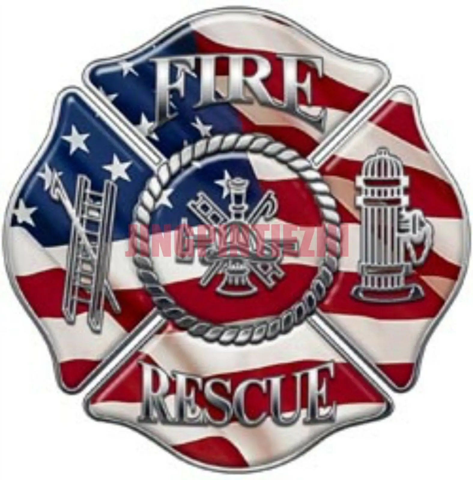 

Fire Dept Maltese Cross U.S.A. Flag Tool Box Bumper Car Stickers Vinyl Motorcycle Decal